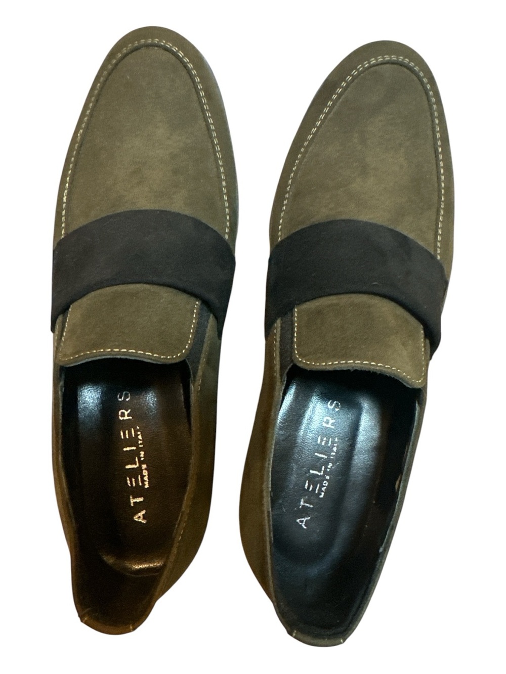 Ateliers  Women’s Suede Olive Green Loafers Size 36 / US 5.5–6